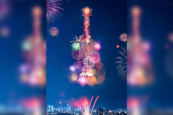 音乐吉他烟花绽放海报设计素材