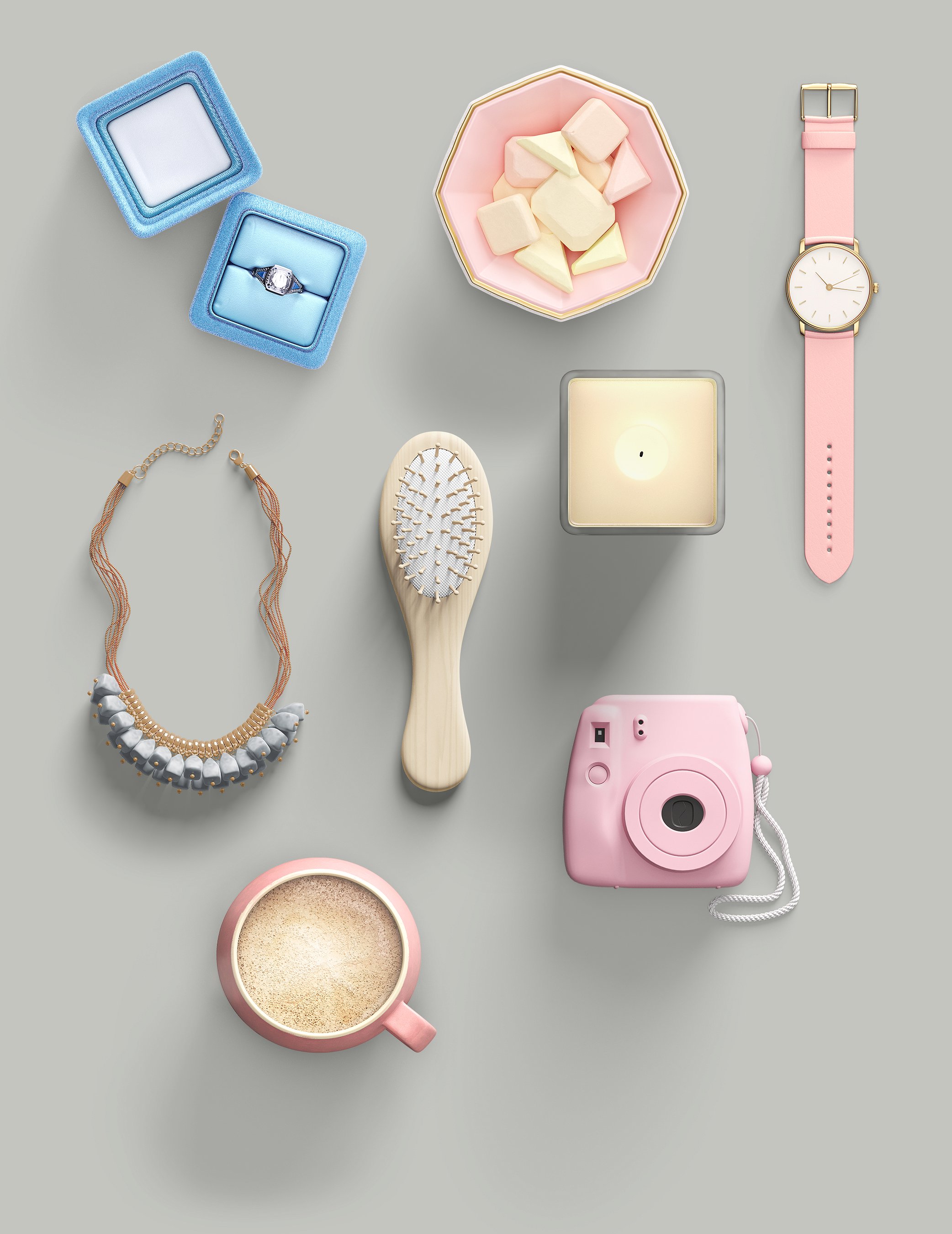 8.3GB超容量女性小物样机素材 Girly Stationery Mockup Creator（高清实物元素+场景样机）插图(36)