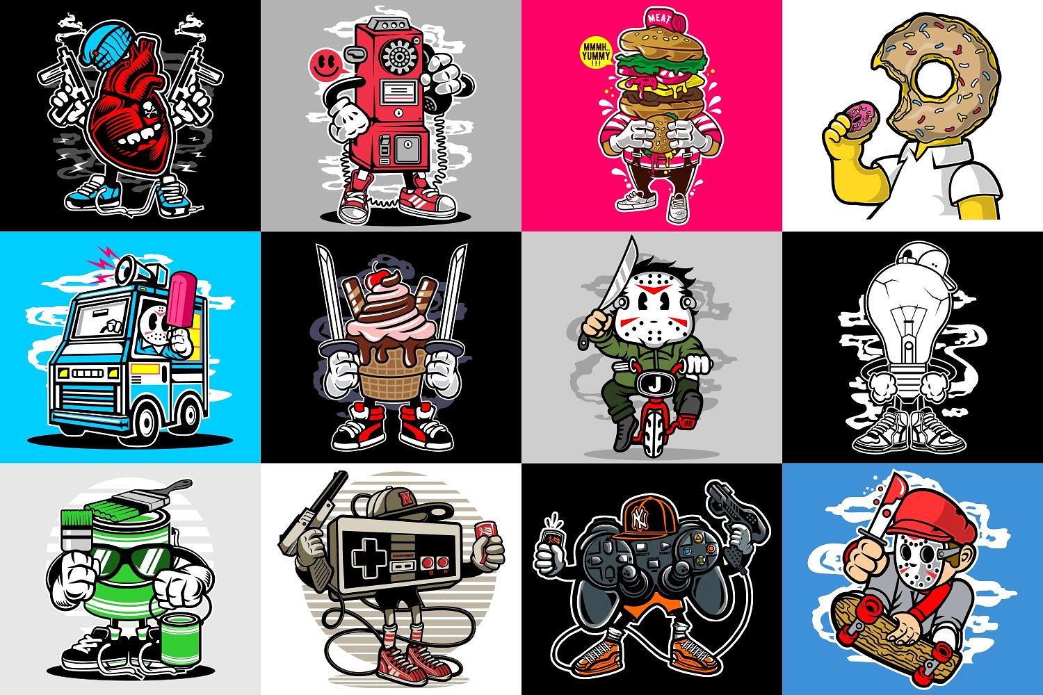 98幅特色手绘卡通矢量插图套装下载插图(9)