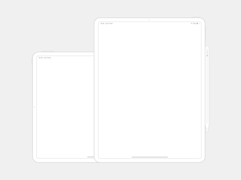 iPad Pro 12.9 与 Apple Pencil 线框图素材之家精选sketch素材