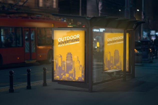 户外灯箱广告样机模板v2 Outdoor Advertising Mock-Up Vol.2插图(3)