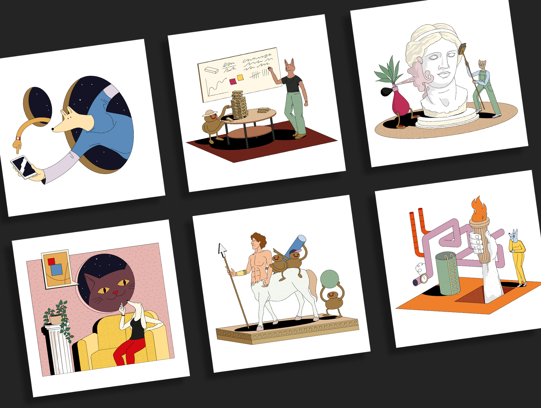 素材库下午茶：一组17个时尚喜怒无常的矢量插画合集插图(2)