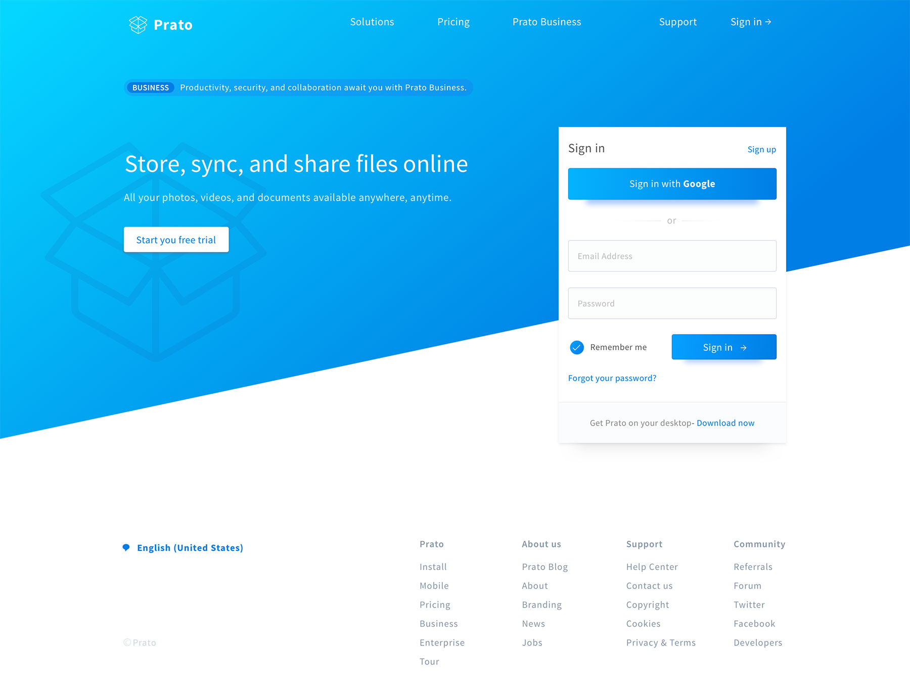 Prato 主页概念设计