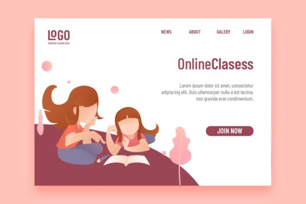 在线教育培训品牌网站着陆页设计模板 Online Clasess