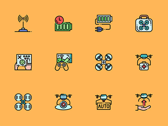 40 枚无人机元素图标素材之家精选sketch素材