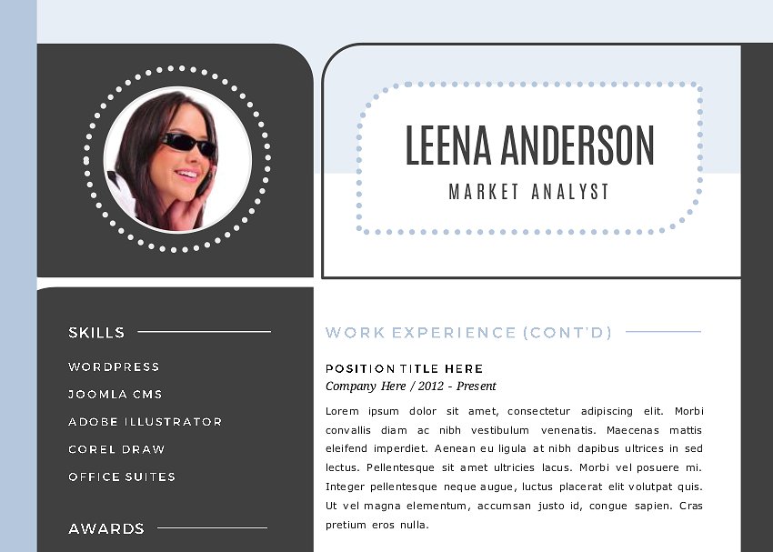 现代配头像照片简历模板 Modern photo Word resume插图(2)