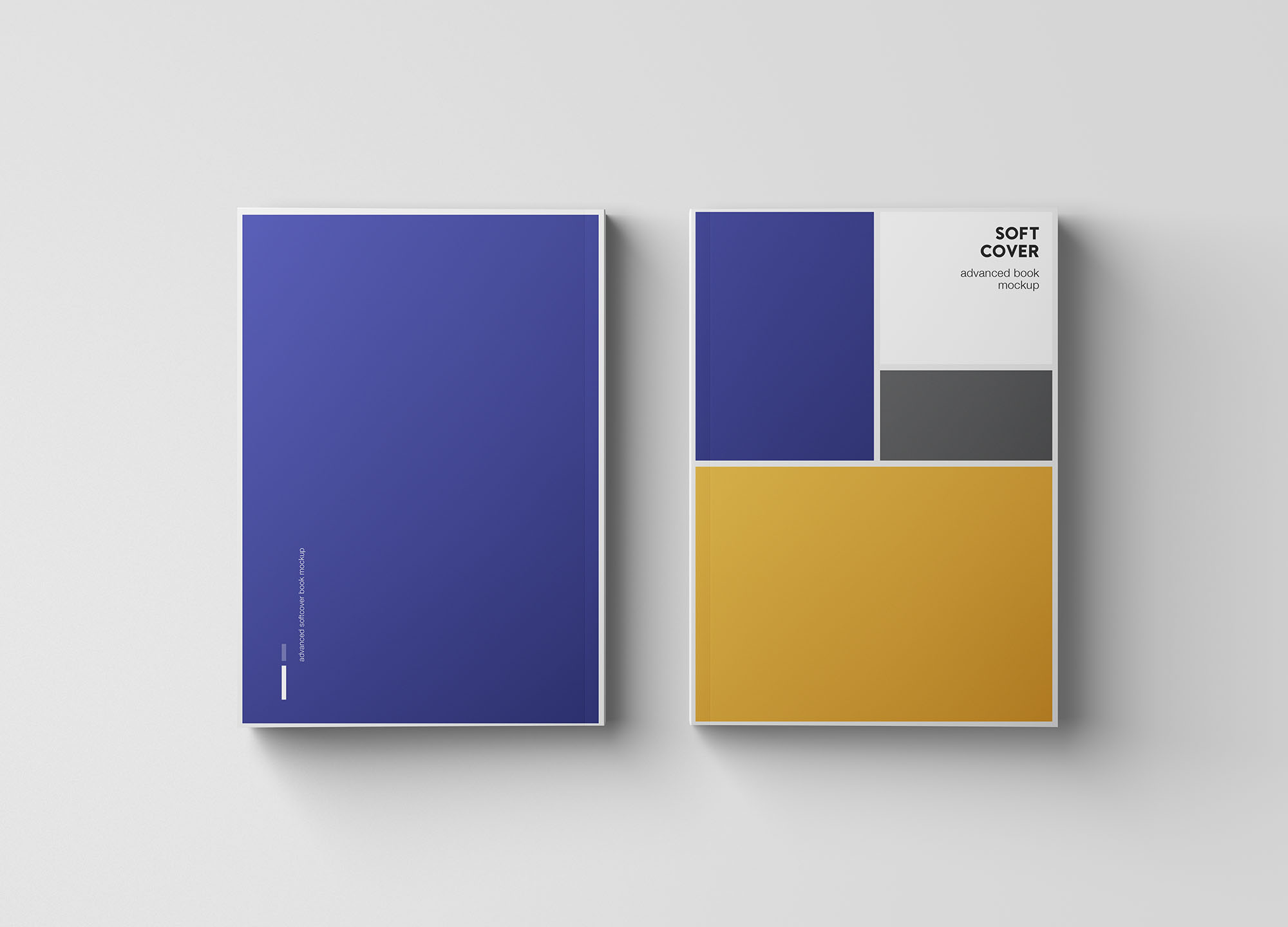 A5尺寸软封图书封面设计效果预览样机 A5 Softcover Book Mockup插图(7)