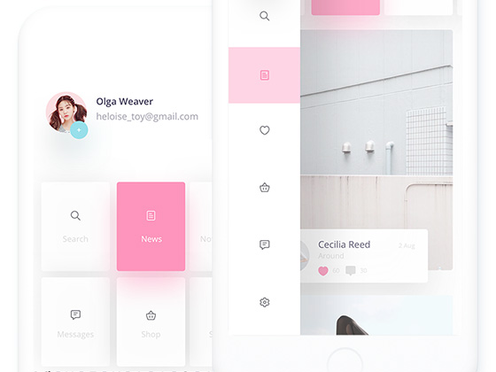 Fludish 菜单界面素材之家精选sketch素材