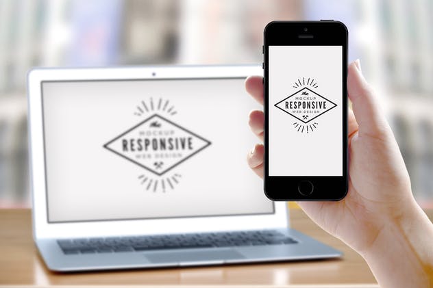 响应式网页设计演示iPhone/Macbook/iMac样机模板 Responsive Design Device Display Mock-Up插图(6)