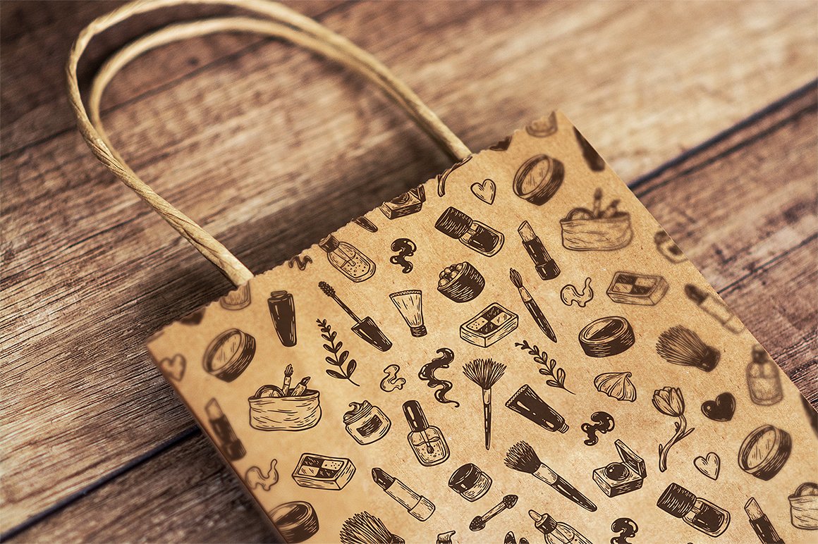 手绘化妆工具矢量图形素材 Cosmetics and makeup. Illustrations.插图(6)