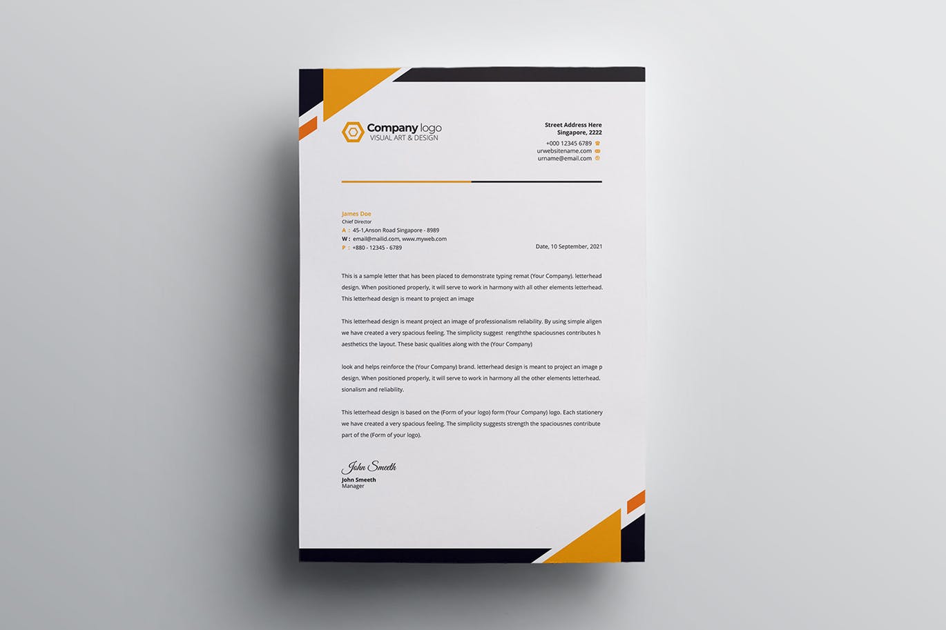 信息科技公司信纸信头设计模板 Letterhead插图(2)