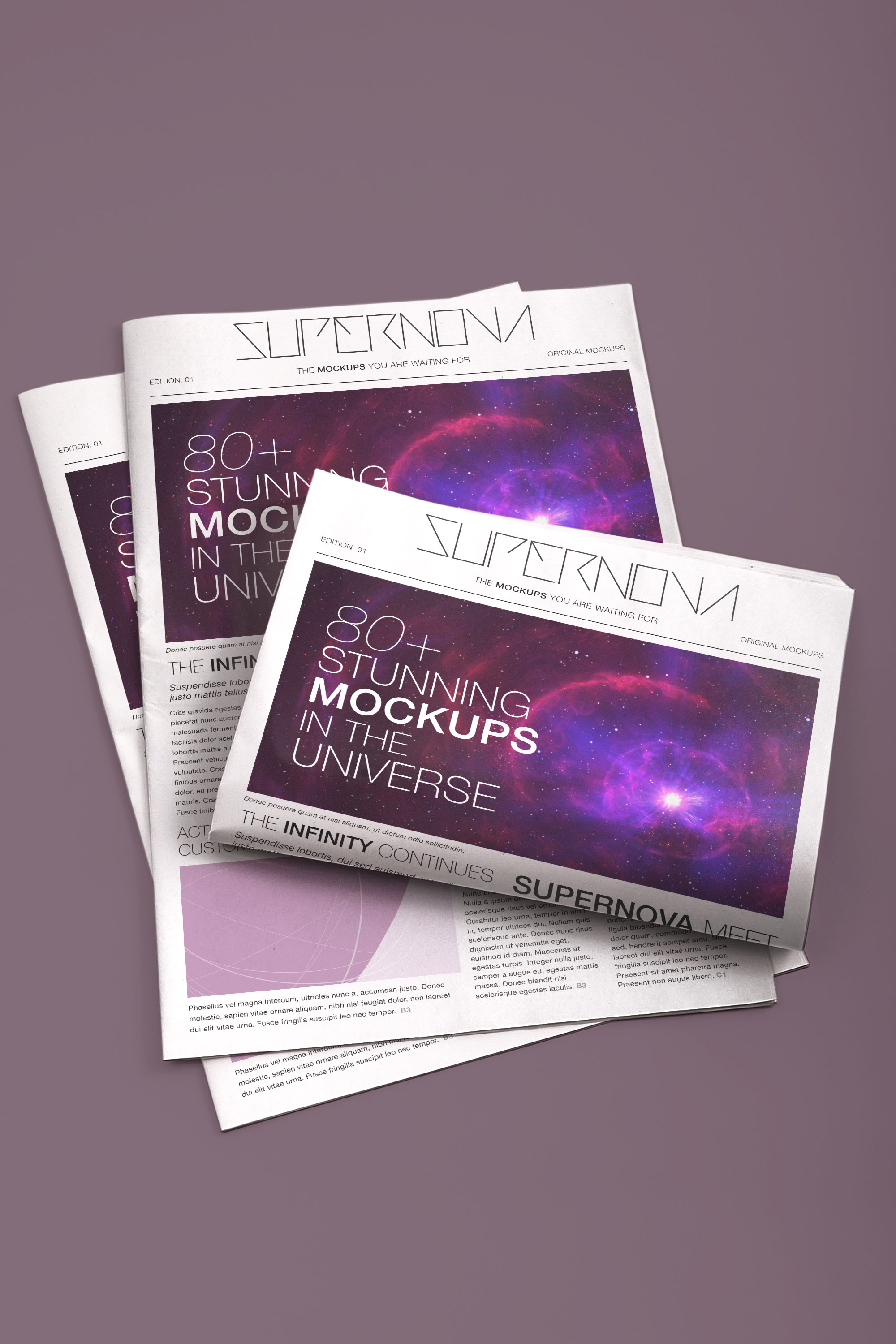 新闻报纸排版设计效果图PSD样机01 Newspaper PSD Mockup 01插图(1)