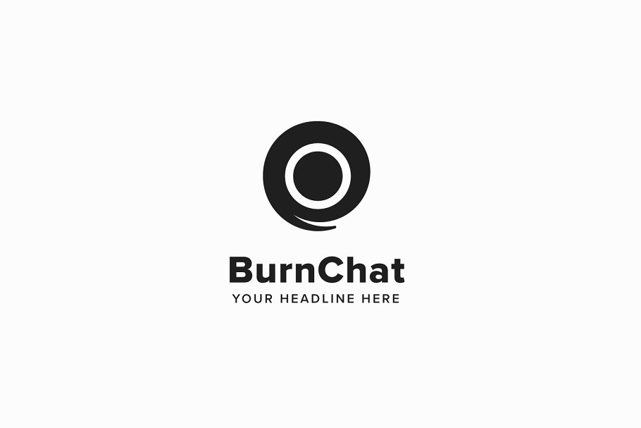 社交主题Logo模板 Burn Chat Logo Template插图(1)
