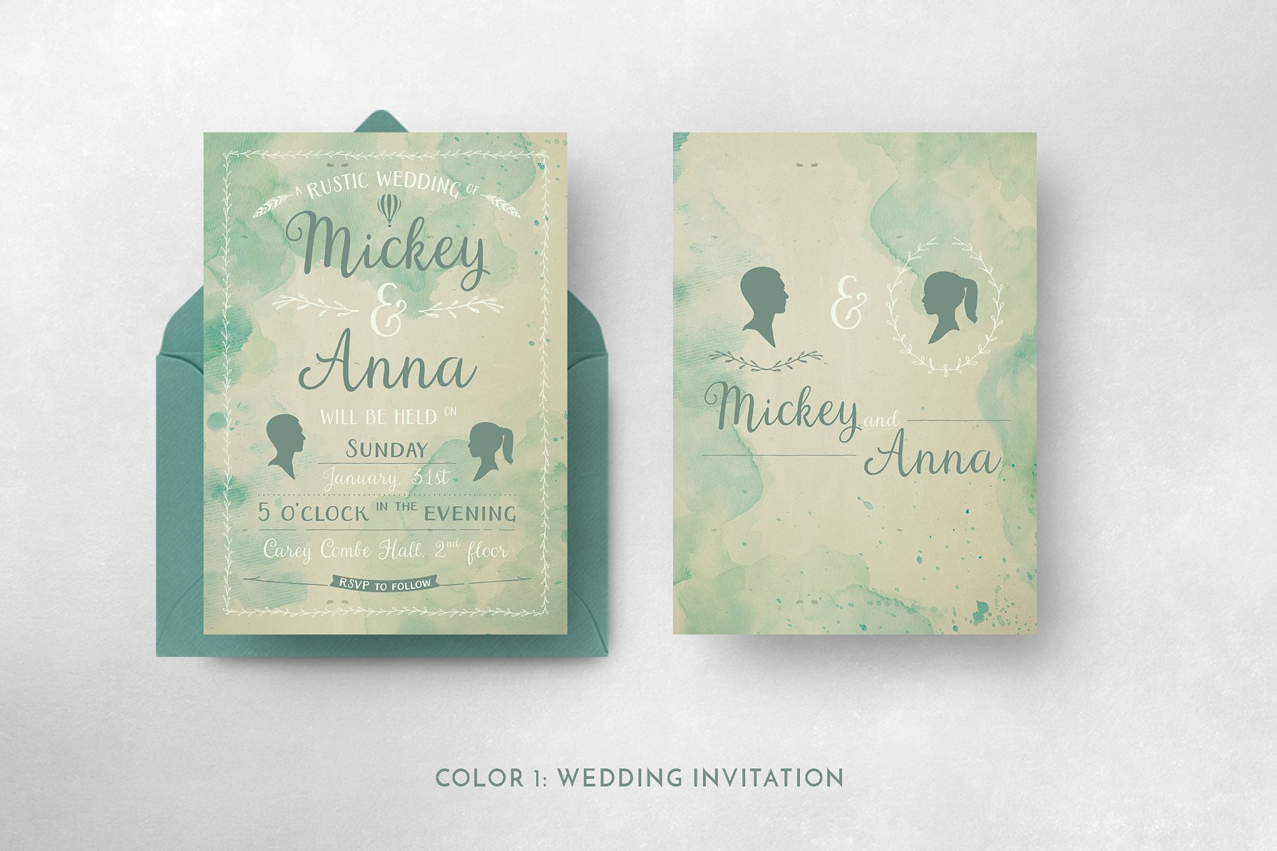 经典水彩邀请卡模板 Classic Watercolor Suite插图(4)