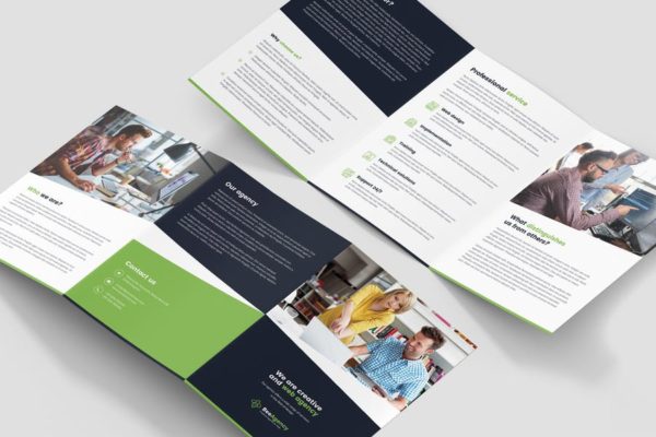 Web网站设计策划公司A5尺寸三折页传单模板 Brochure – Web Agency Tri-Fold A5