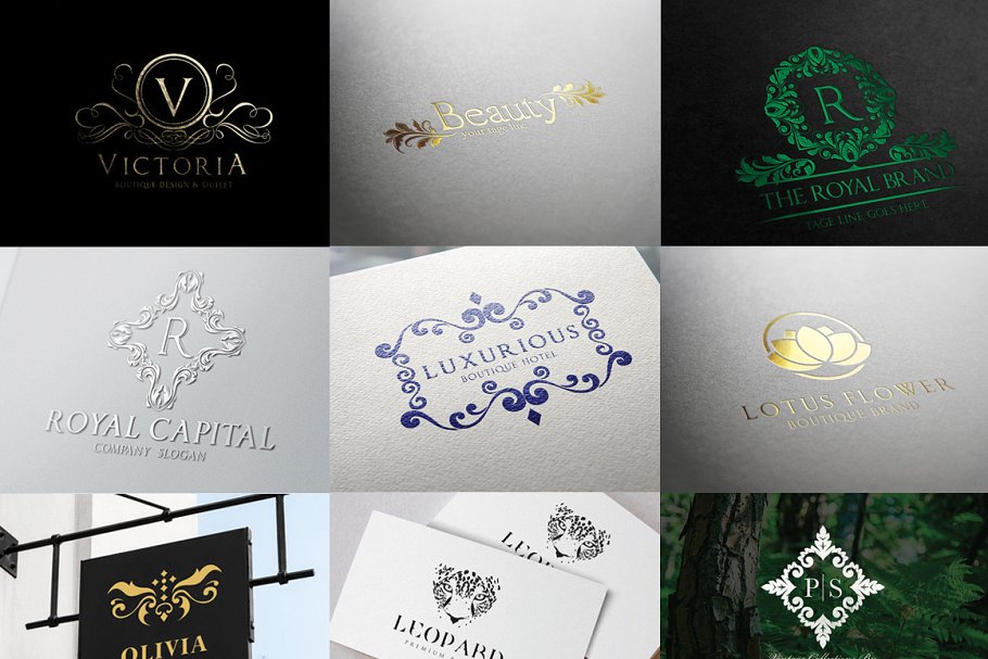 美容&奢侈品牌Logo模板合集 Beauty and Luxury Logo Bundle插图(1)
