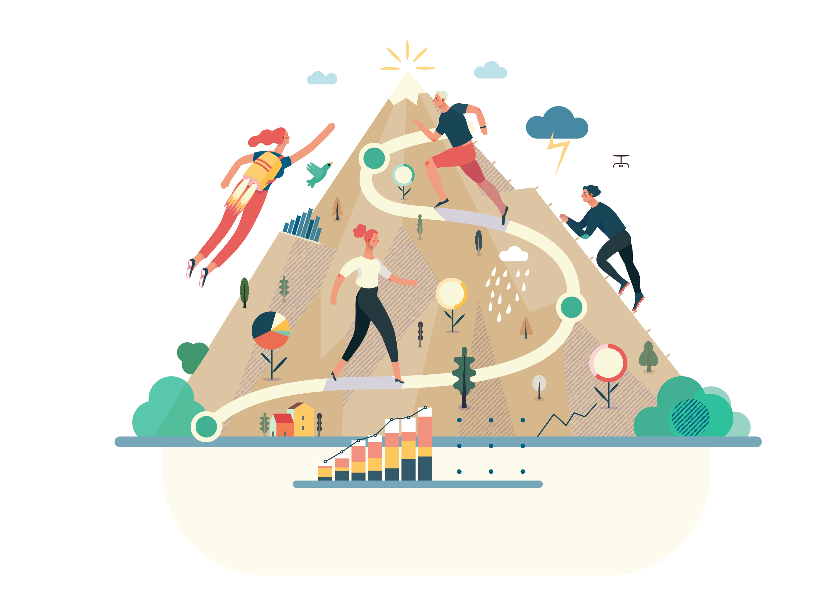 互联网多种商业业务概念扁平化插画下载[Ai]插图(16)