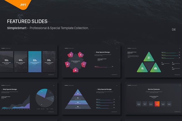 图表图形信息图表设计风格PPT模板 Gravidient Powerpoint Simply Theme插图(5)