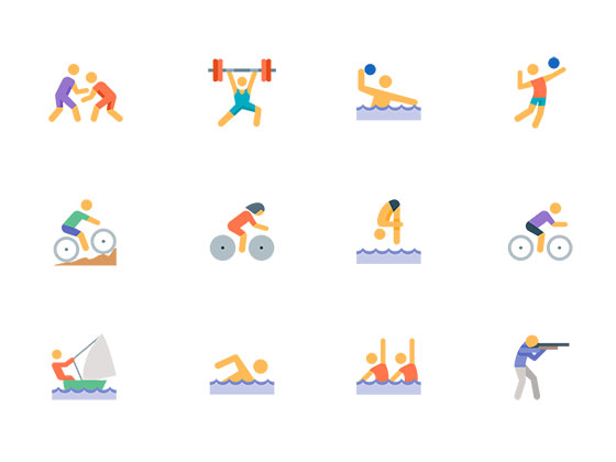 44 枚奥运项目扁平图标素材之家精选sketch素材