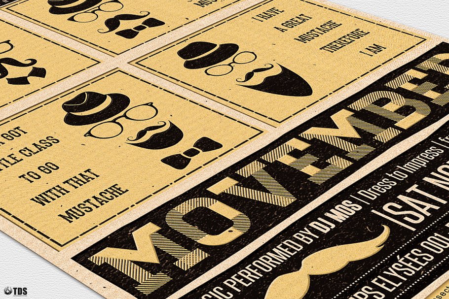 音乐主题抽象传单PSD模板v1 Movember Flyer PSD V1插图(8)