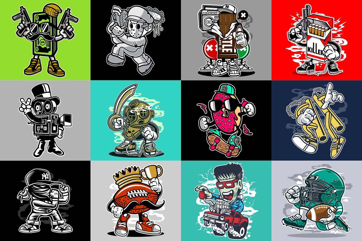 98幅特色手绘卡通矢量插图套装下载插图(7)