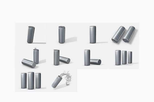 能量饮料罐头外观设计样机 Energy Drink Can Mockup vol.2插图(9)