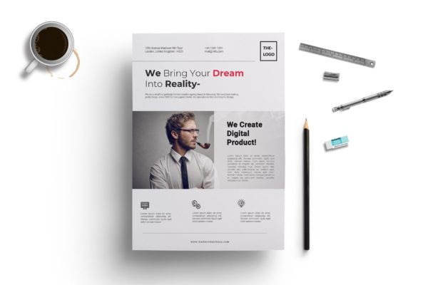 简约排版风格企业商务传单设计模板 Business Flyer