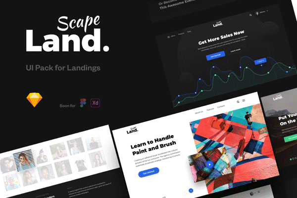 素材库下午茶：超专业的酷炫企业产品品牌官网 WEB UI KIT 套装模板下载 [Sketch]