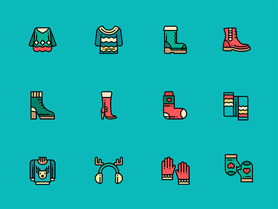 50 枚冬天服饰图标素材之家精选sketch素材