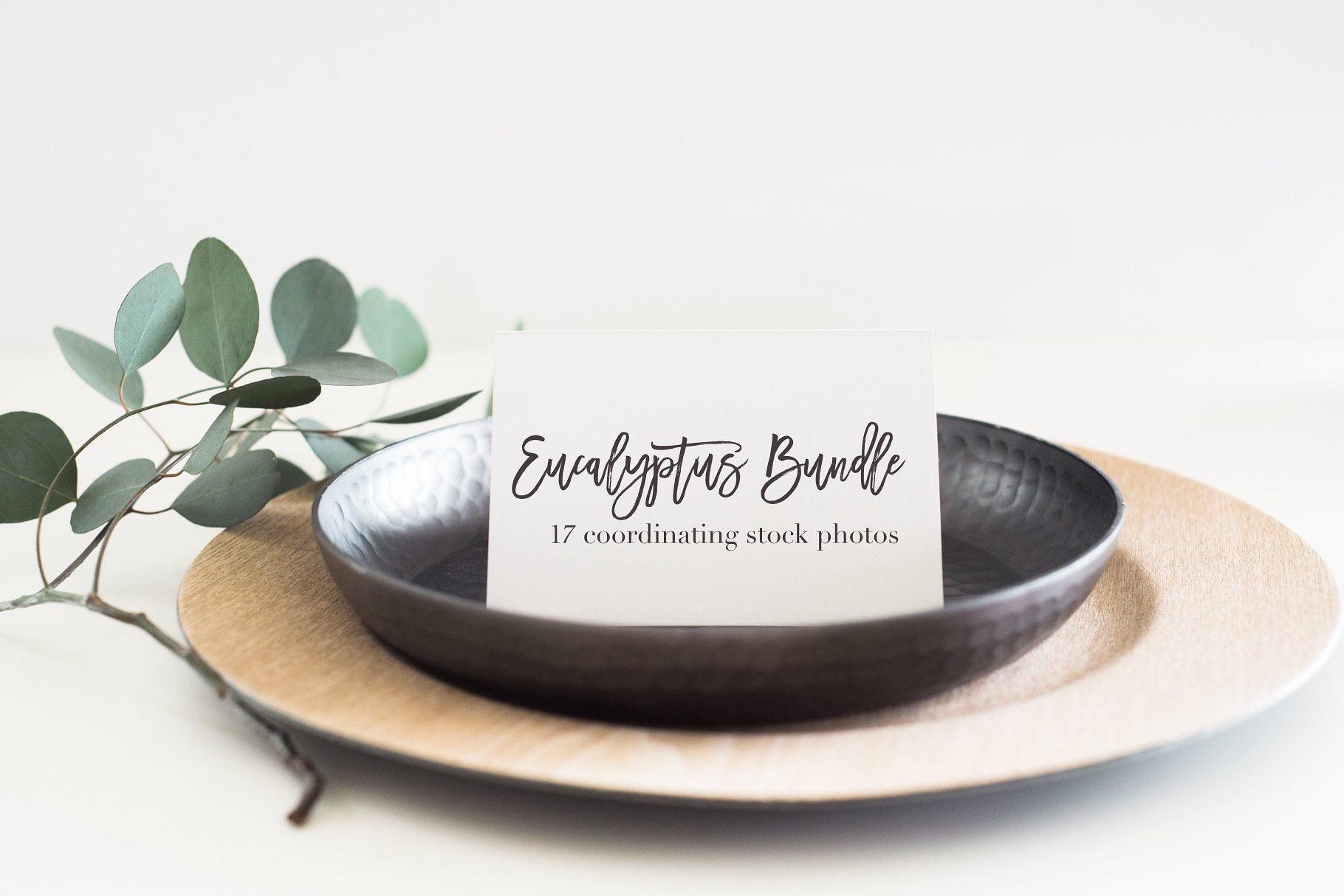 绿色植物点缀便签实景样机模板 Stock Photo Bundle | Bridal/Invites插图