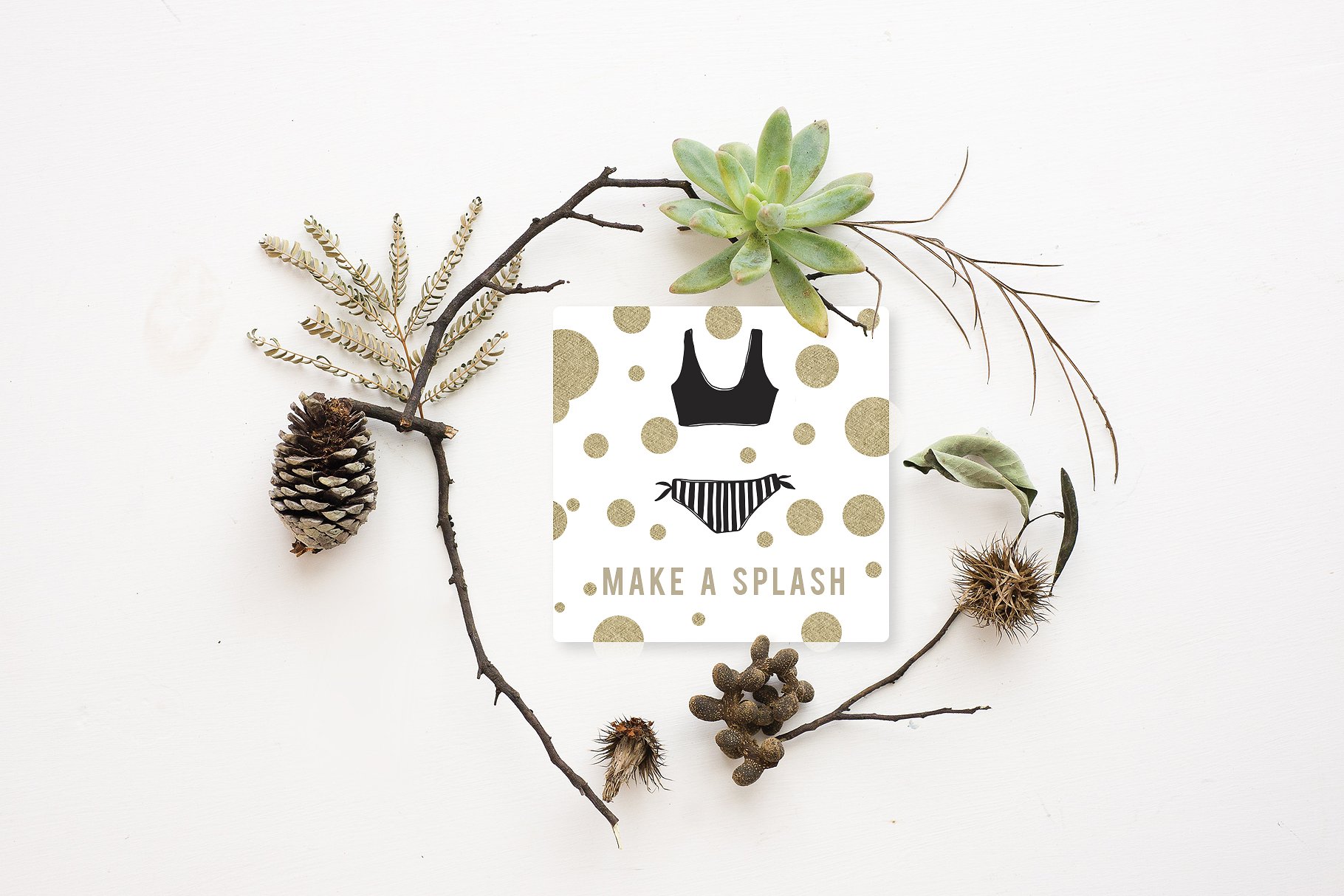 夏日内衣泳衣服饰矢量图形 Summer Wear Vector Graphics插图(2)