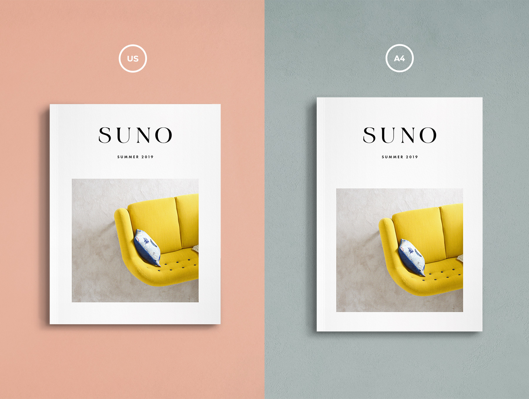 素材库下午茶：A4和美国信纸规格杂志效果图样机素材库精选模板插图(5)