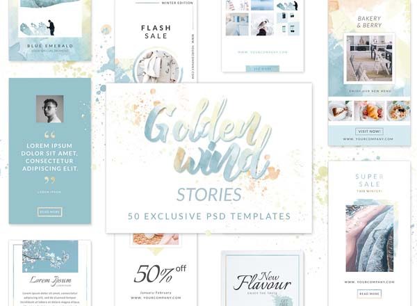 50款金箔水彩PSD广告图模板下载[psd,jpg]