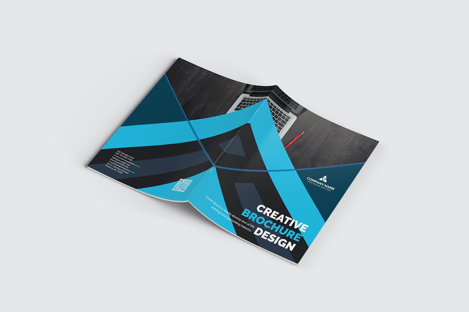 产品手册/企业简介画册设计模板 Bifold Brochure插图(8)