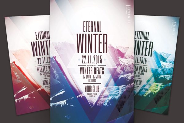 永恒冬季主题传单海报模板 Eternal Winter Flyer Template