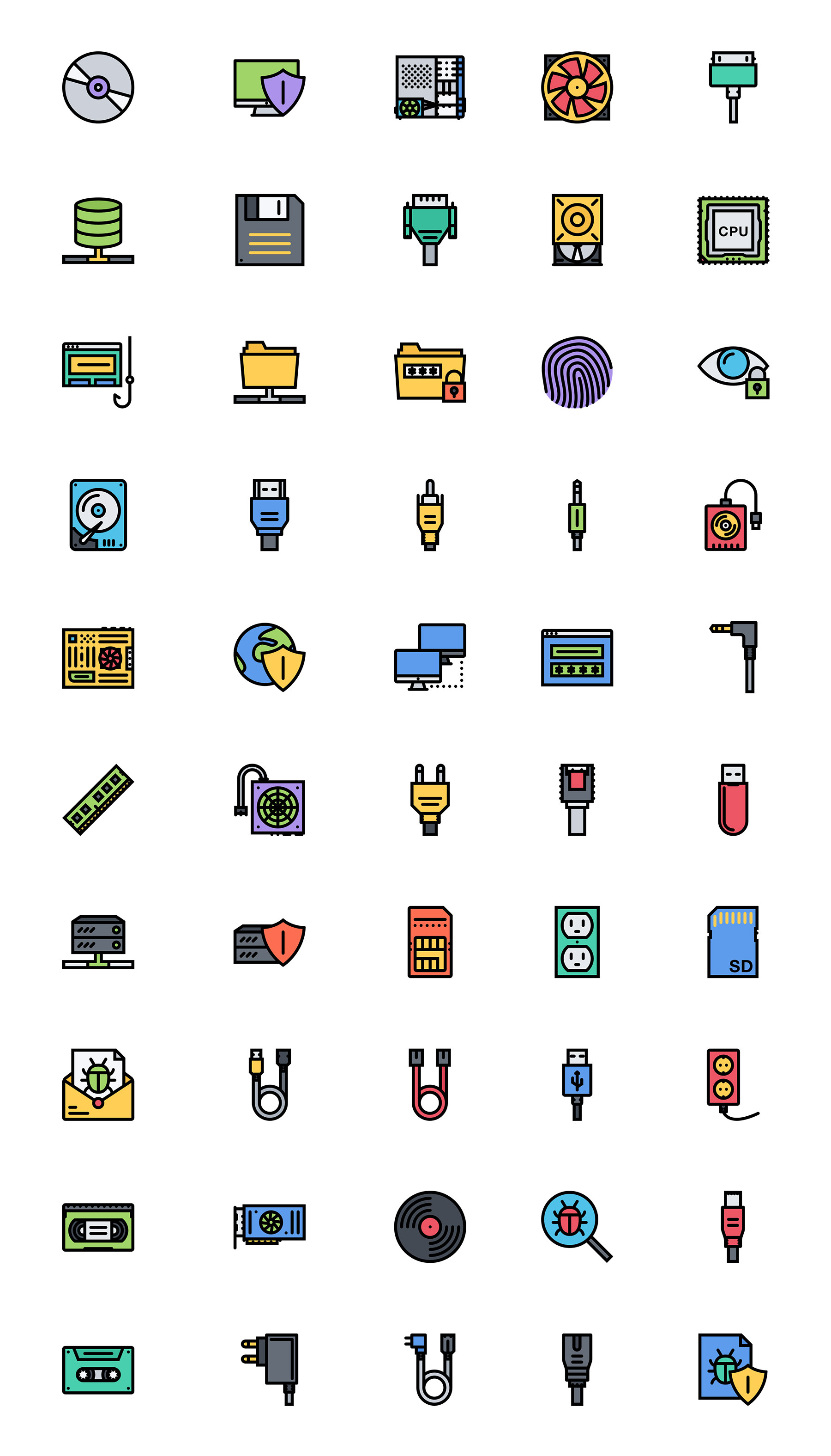 50 枚电脑和数据图标