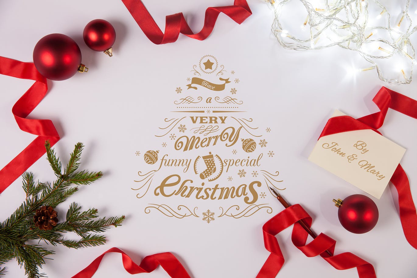 简约优雅风格圣诞节贺卡设计图样机素材库精选模板v2 Clean and Elegant Christmas Greetings Mockups #2插图