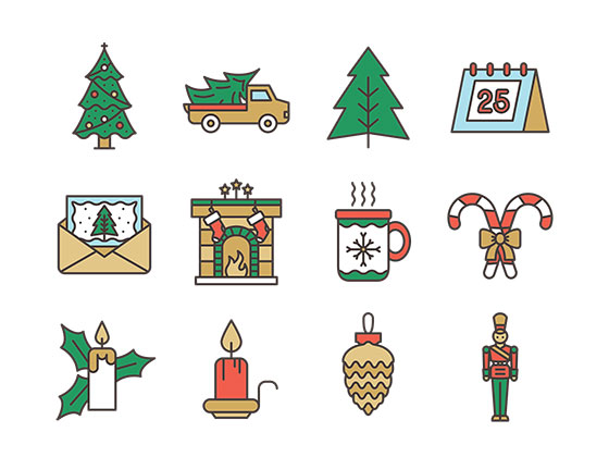可爱的圣诞图标素材之家精选sketch素材