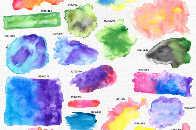 145手工制作水彩纹理套装 Watercolor Textures + BONUS插图(9)