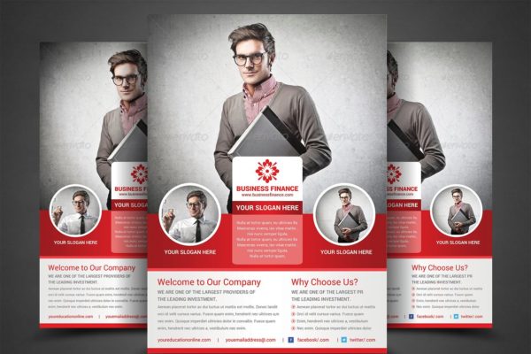 经典实用商务风格海报传单模板 Corporate Flyer