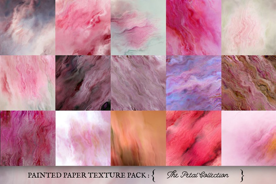 彩绘油画纸张花瓣纹理 Painted Paper Textures Petal插图(1)