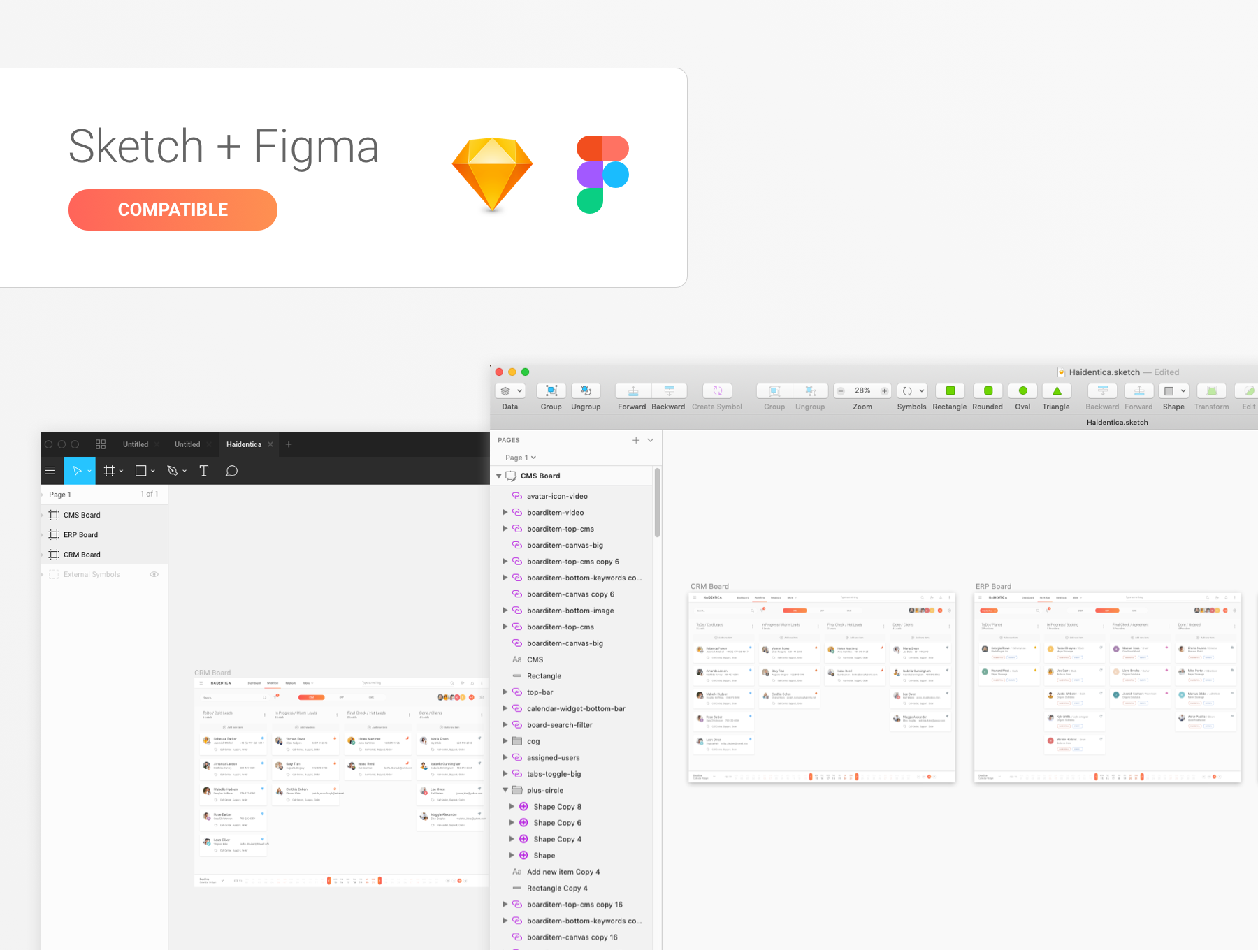工作流或CRM相关的网页模板套装下载[Sketch]插图(4)