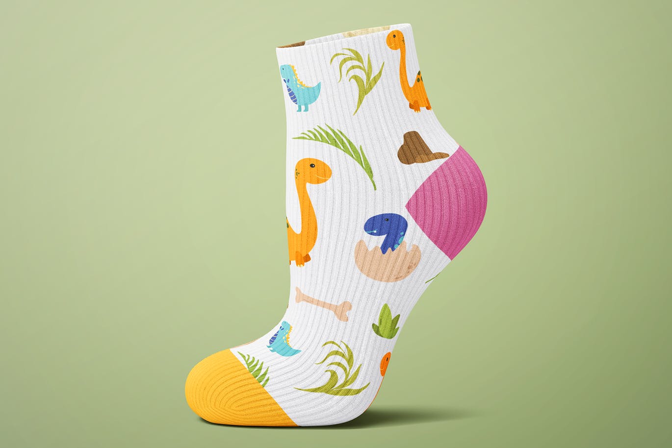 可爱恐龙手绘无缝图案背景素材库精选 Cute Dinosaurs Seamless Patterns插图(3)