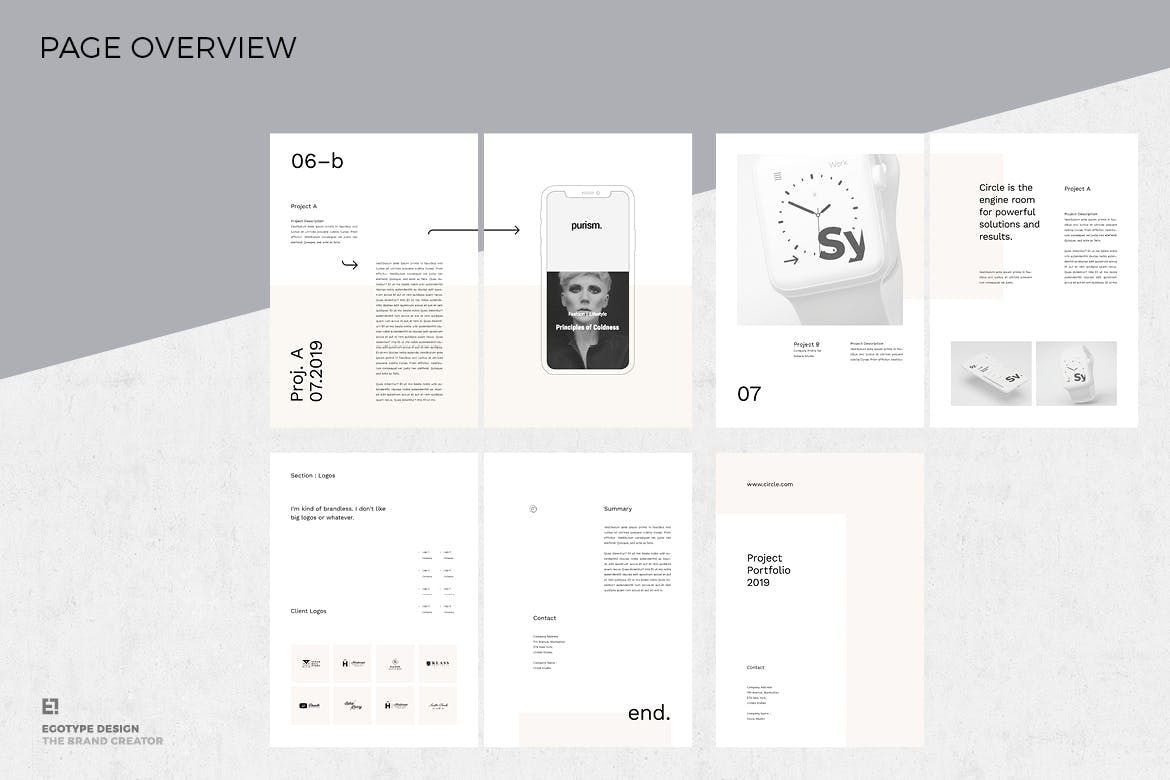 极简主义企业案例集画册设计模板 Portfolio插图(14)