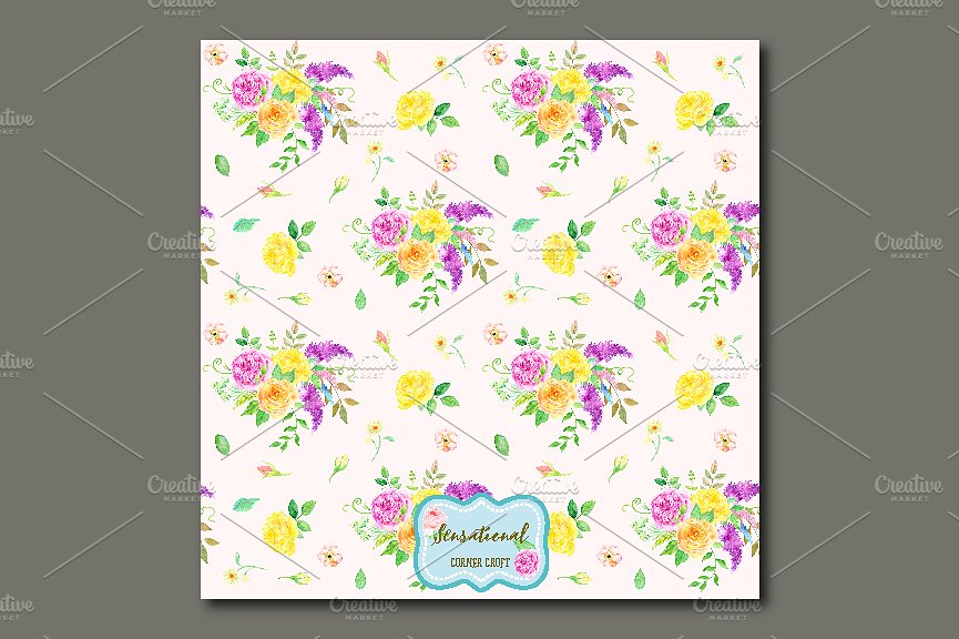 优雅的花饰图案纹理 Watercolor Pattern Sensational插图(2)