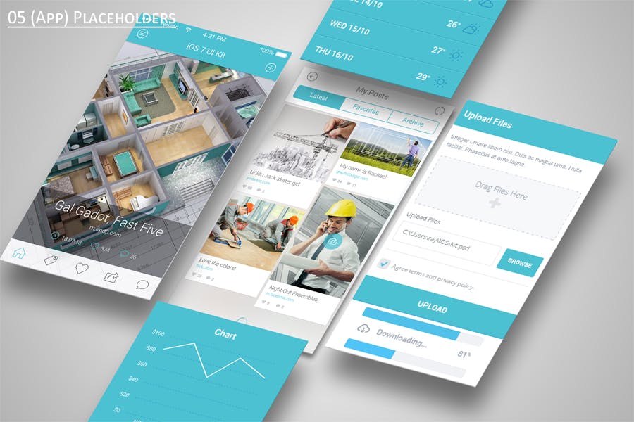 手机APP应用界面设计展示样机模板 Mobile Application Showcase Mockup插图(3)