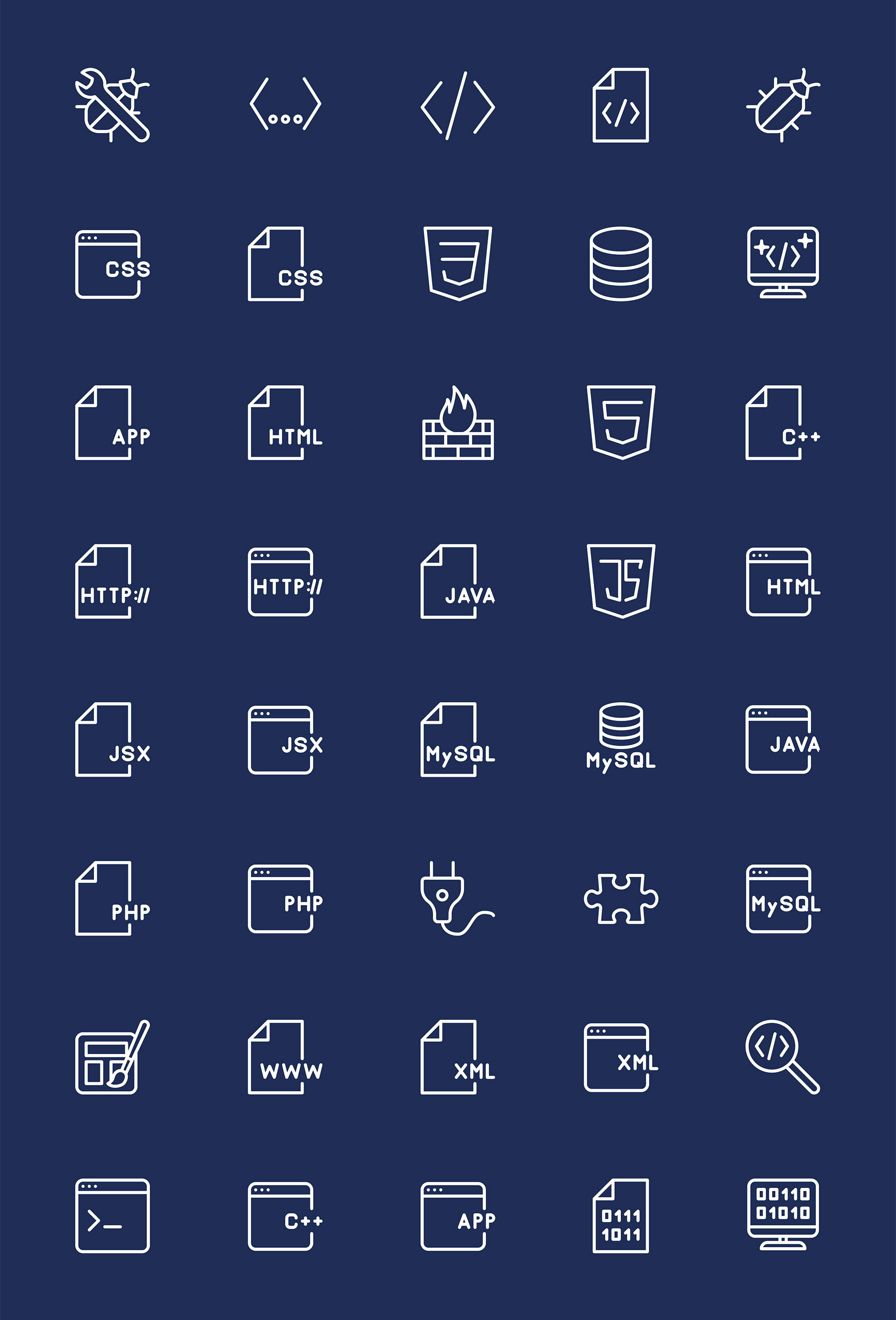 40 枚编码元素图标