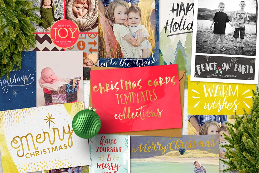 圣诞贺卡模板超级合集 Christmas Cards Templates Collection插图