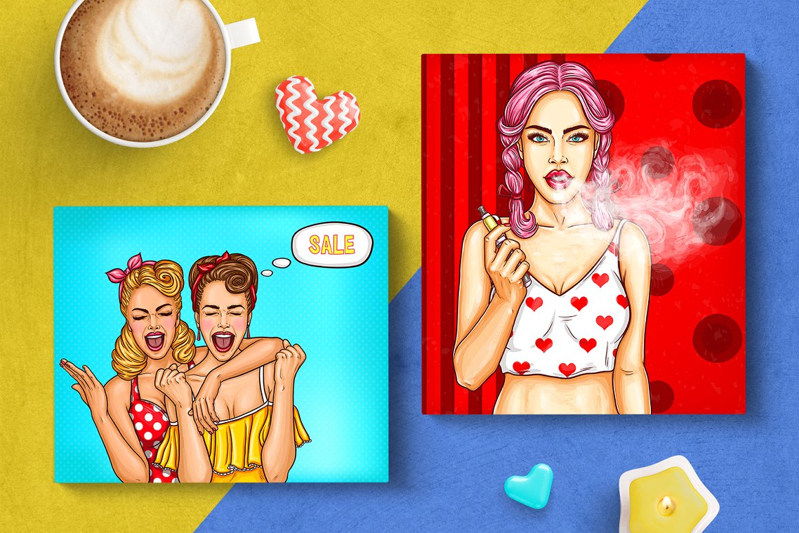 美式时尚女性产品包装插画插图 [Ai]插图(10)