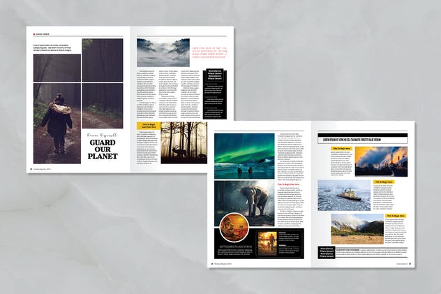 旅行风景主题杂志排版模板 Traveling Magazine插图(10)